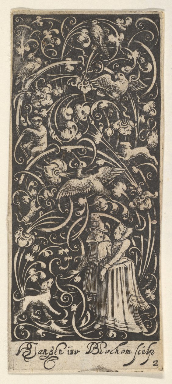 Painel vertical com um homem e uma mulher, ca. 1631. de Bartolomeus van Lochom