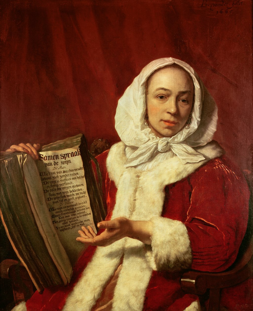 Uma jovem comemorando vinho, 1665 de Bartolomeus van der Helst