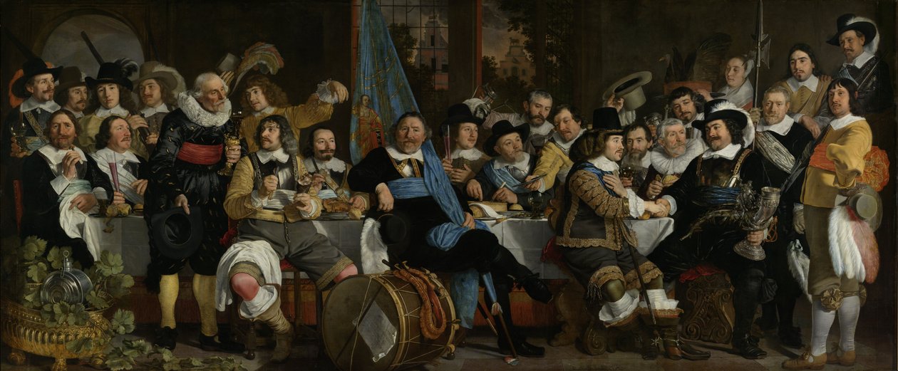 Banquete da Guilda dos besteiros em comemoração do Tratado de Munster, 1648 de Bartolomeus van der Helst