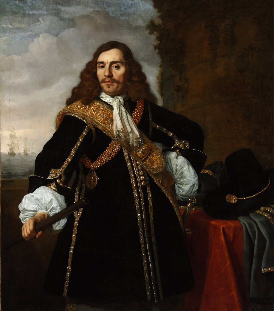 Retrato do Capitão Gideon de Wildt (1624-1665) - Pintura de Bartholomeus van der Helst (1613-1670), óleo sobre tela (135,8x119 cm) de Bartolomeus van der Helst