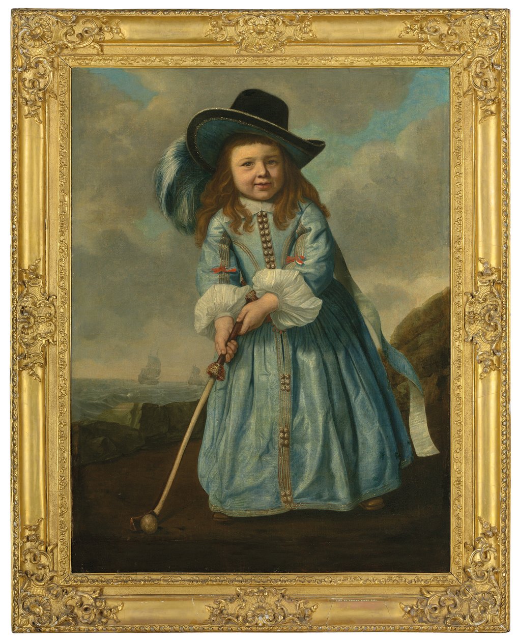 Retrato de um menino jogando golfe na costa, c.1658-59 (óleo sobre tela) de Bartolomeus van der Helst