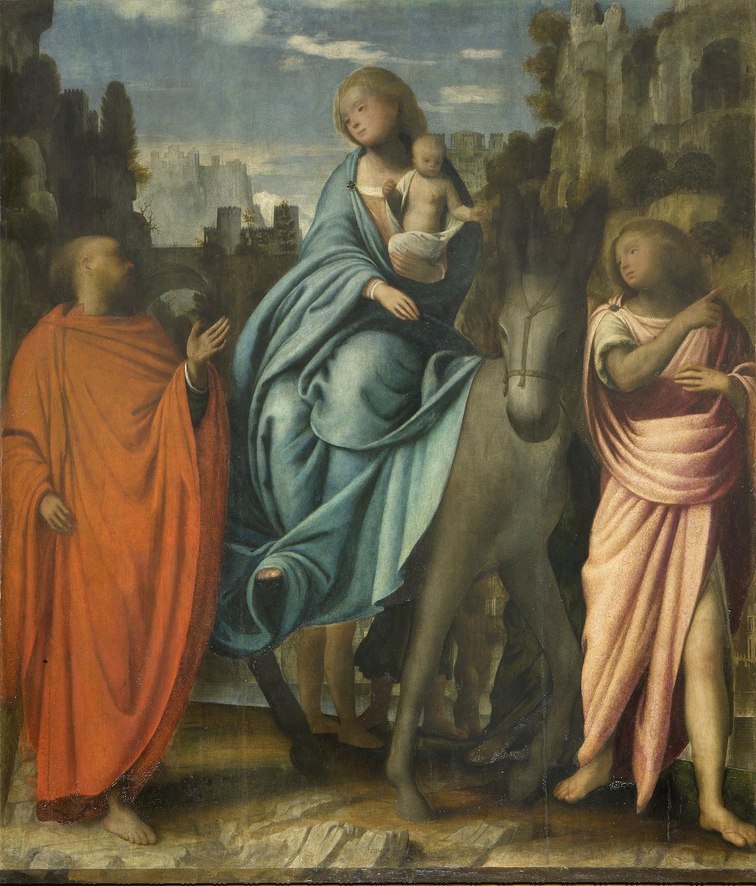 Voo para o Egito, c.1520-22 de Bartolommeo Suardi Bramantino