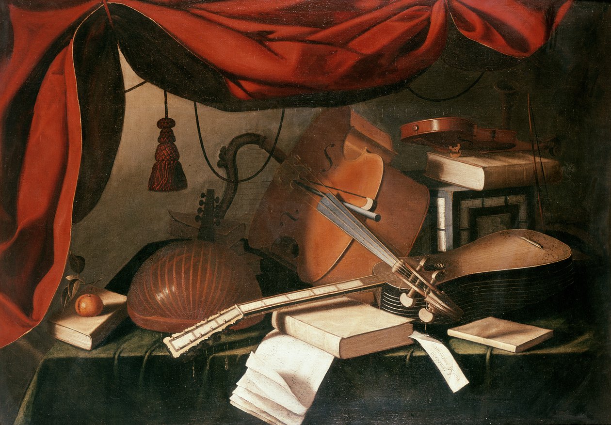 Natureza morta musical de Bartolommeo Bettera
