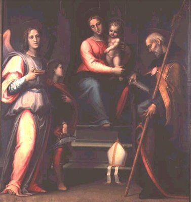 Madonna e Criança com Santo Agostinho, Tobias e o Arcanjo Rafael de Bartolommeo Sogliani