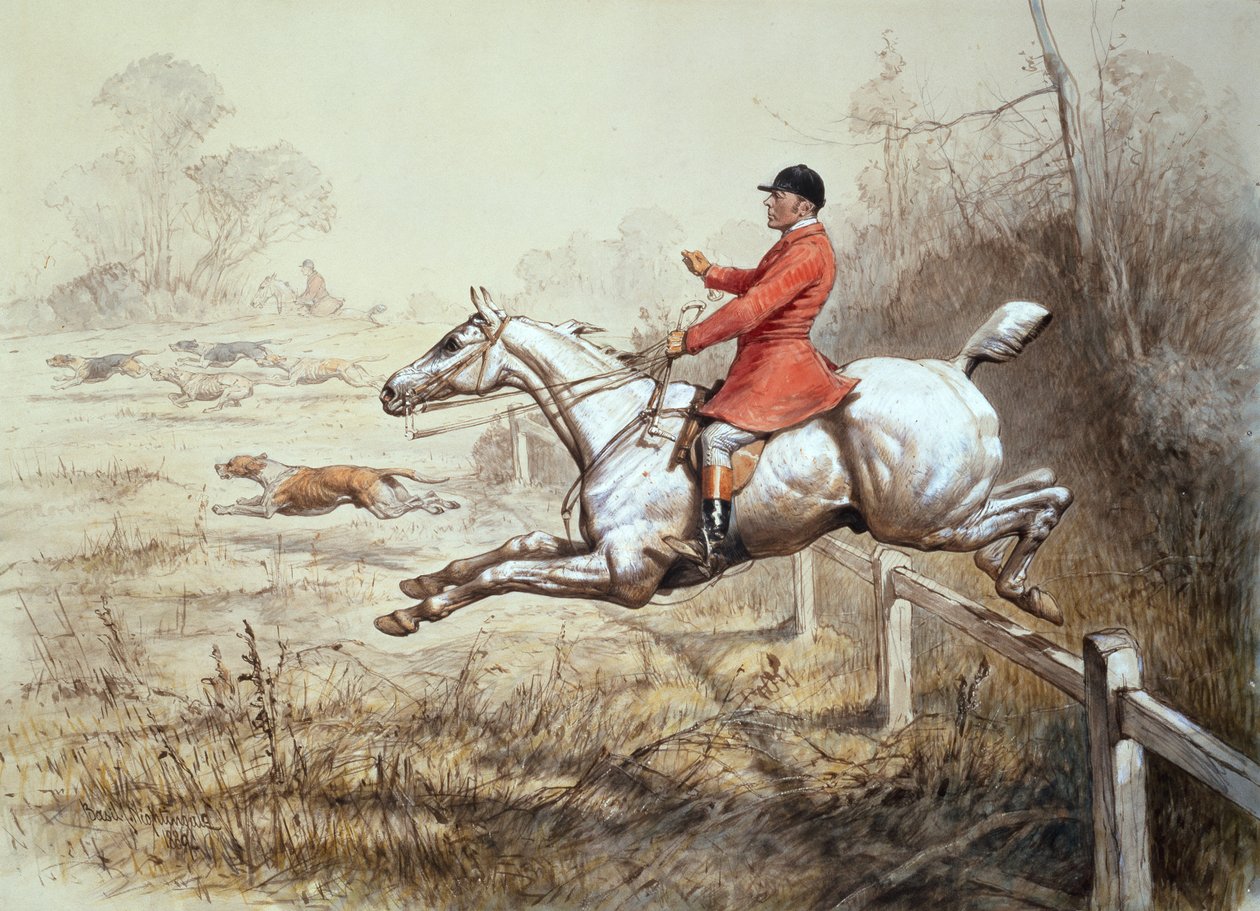 Por cima da cerca (aquarela) de Basil J. Nightingale