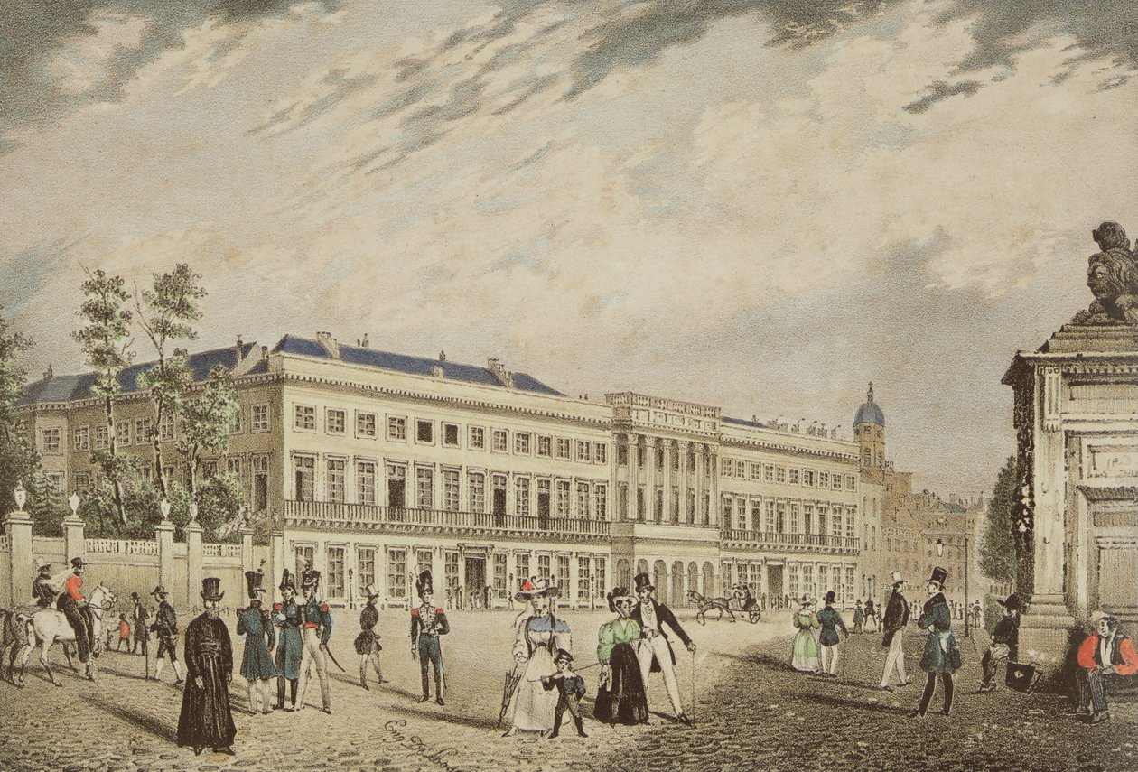 Vista, de, a, palácio real, bruxelas, c.1830 de Basile de Loose