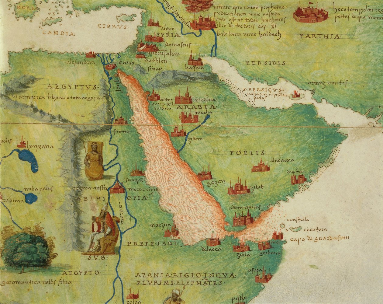 África: Egito e Arábia Saudita, do Atlas do Mundo em trinta e três Mapas, de Battista Agnese de Battista Agnese