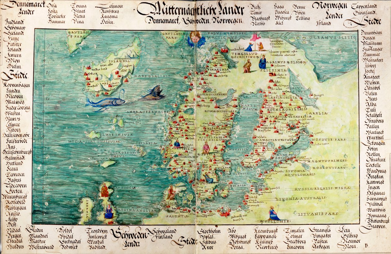 Mapa da Escandinávia de Battista Agnese