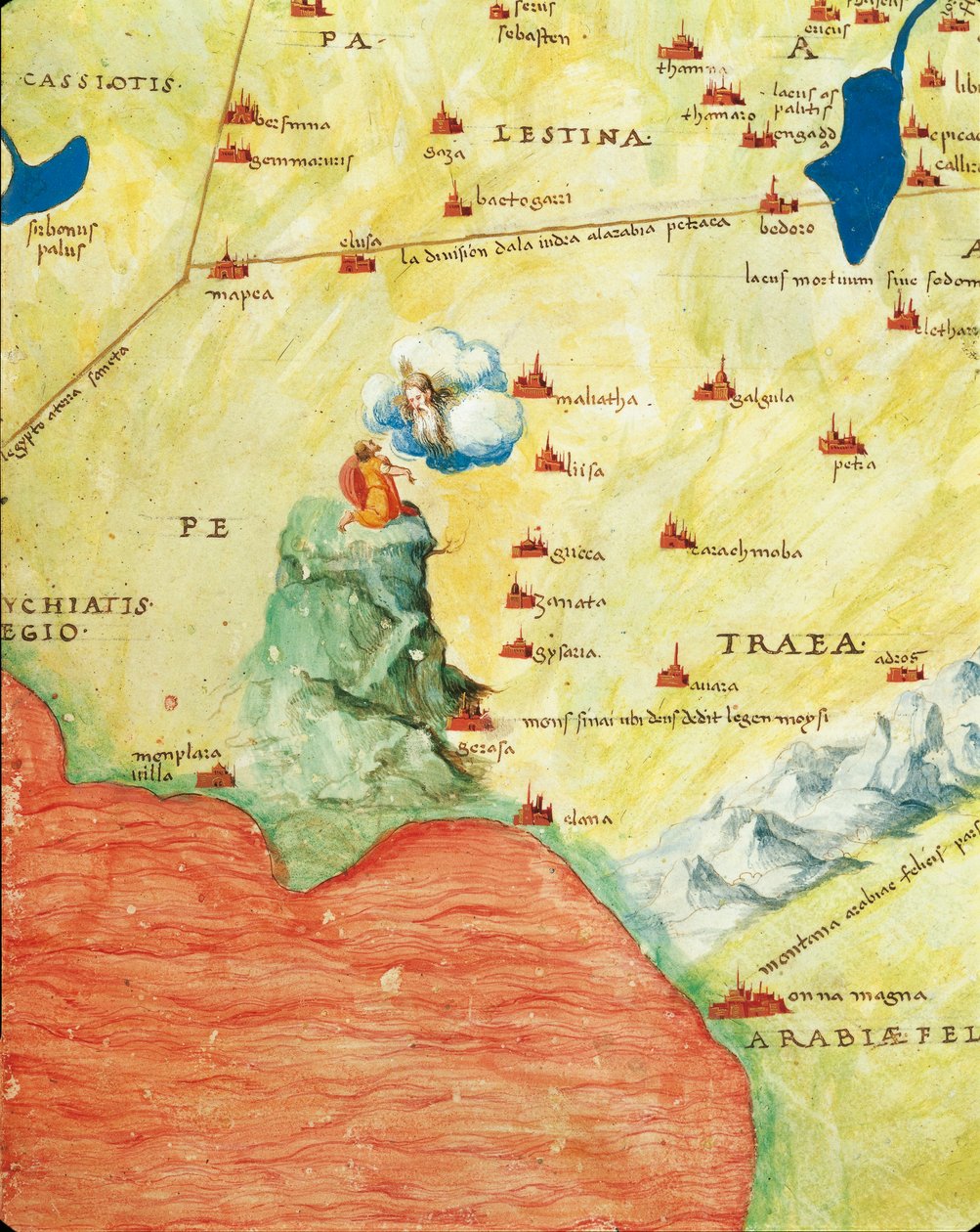 Delta do Rio Nilo, Mar Vermelho e Monte Sinai, do Atlas do Mundo em trinta e três Mapas, de Battista Agnese de Battista Agnese