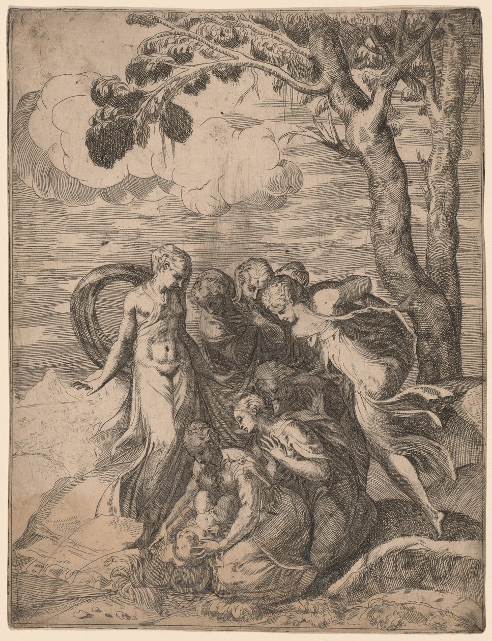 A descoberta de Moisés de Battista Angolo del Moro