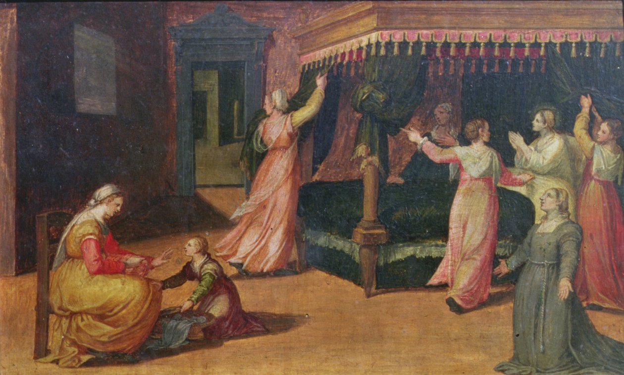 A visão de St. Hildegard (1098-1179) (painel) de Battista Dossi