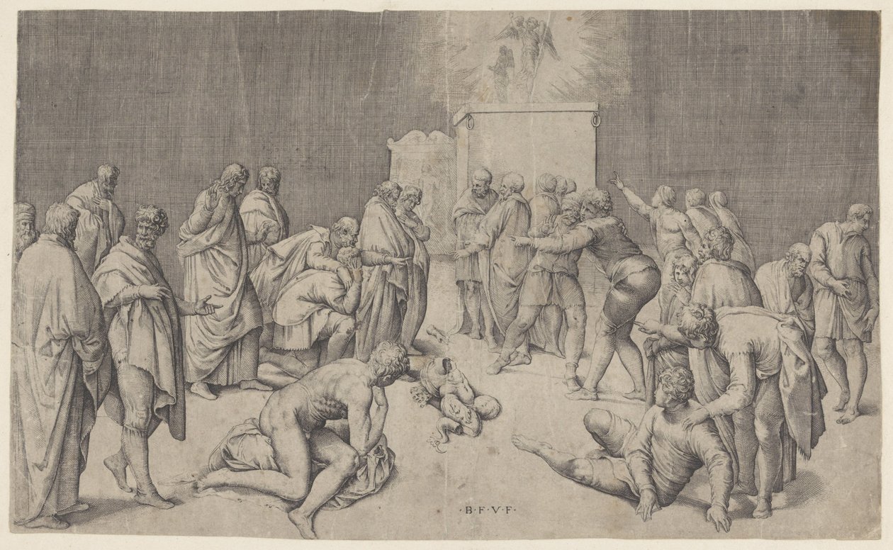 Arca do Convénio no templo de Dagon de Battista Franco