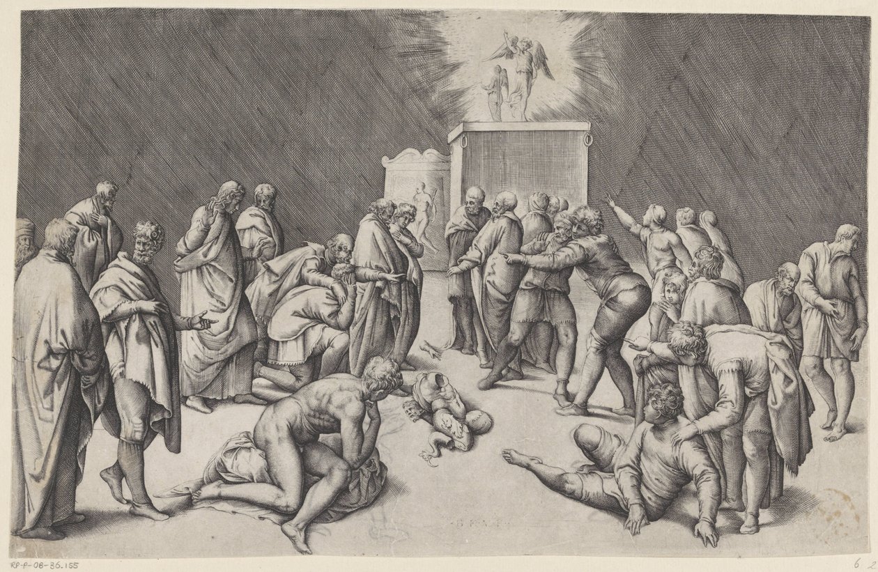 Arca do Convénio no templo de Dagon de Battista Franco