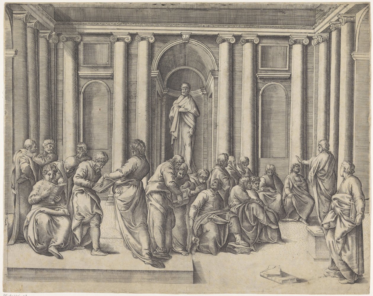 Cristo entre os doutores da Lei no templo de Battista Franco