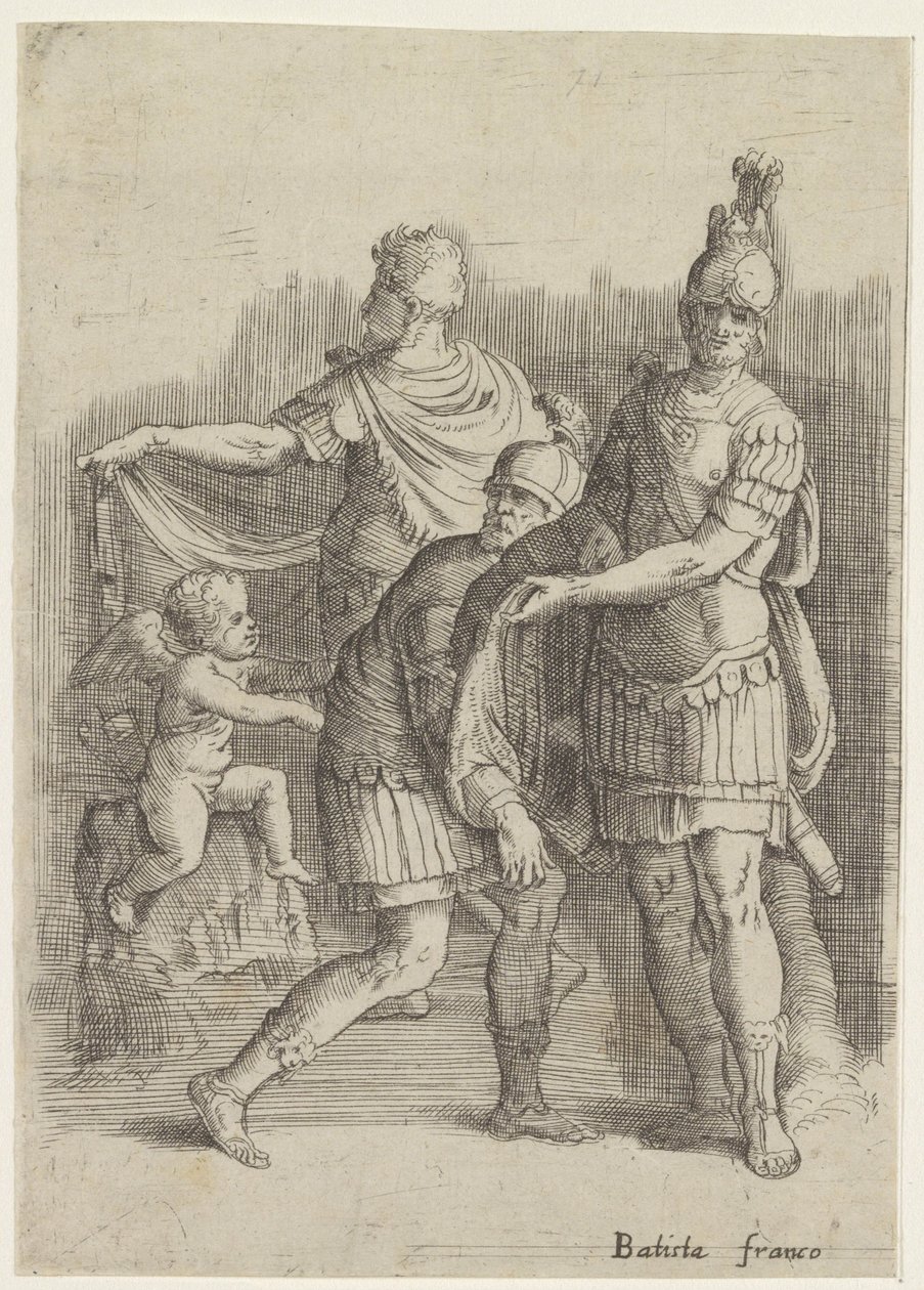 Três soldados e um putto de Battista Franco