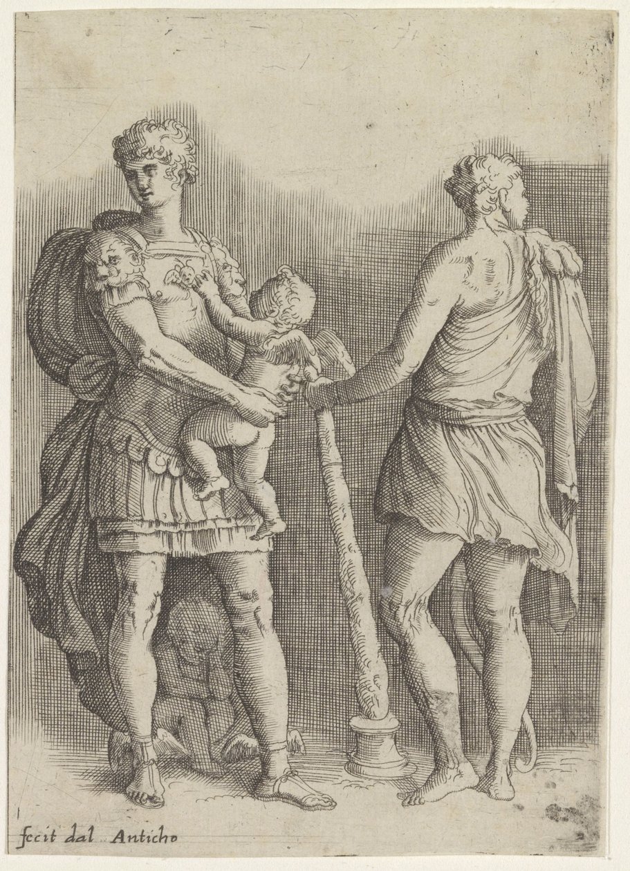 Perseu com dois putti e Hércules, visto de costas de Battista Franco