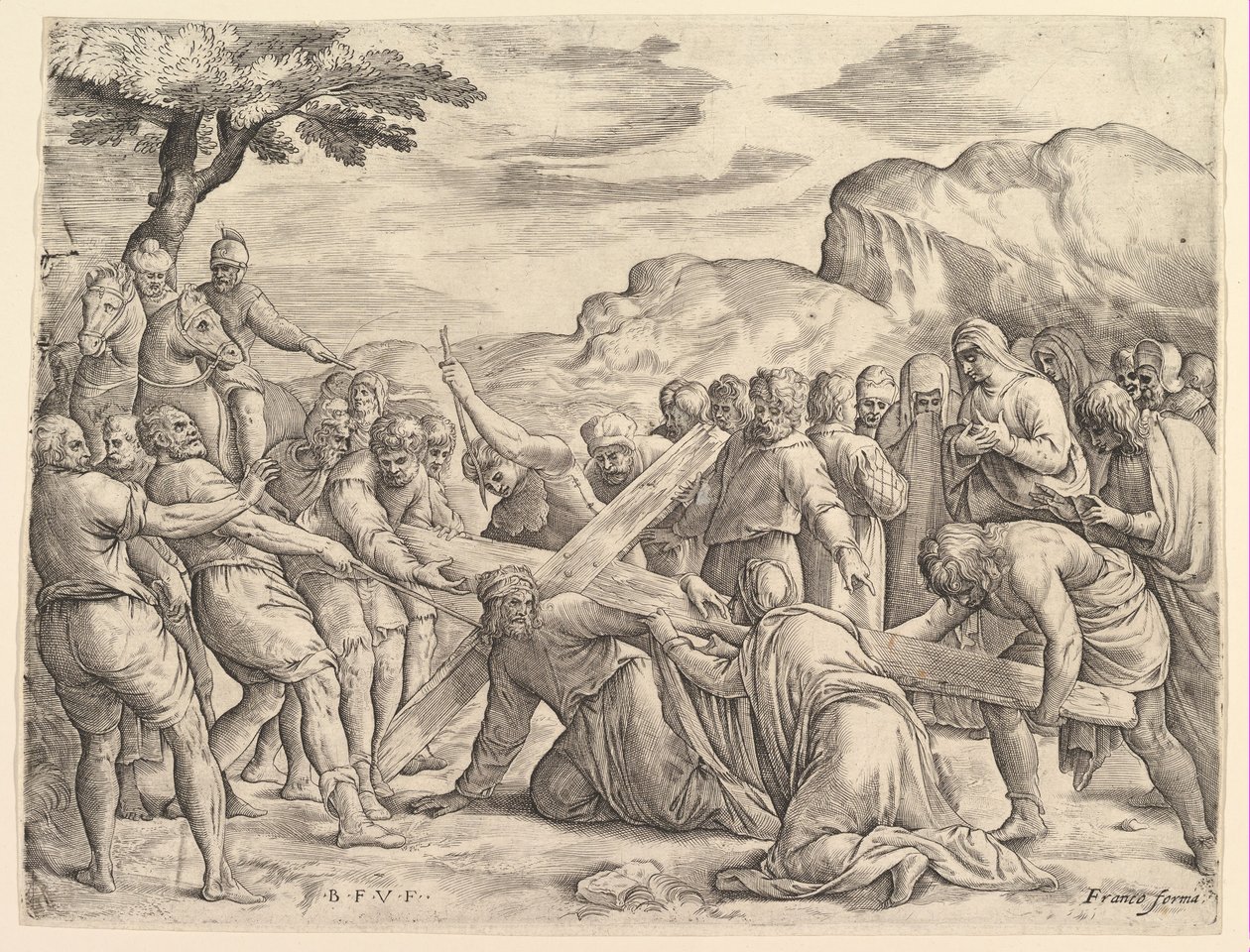 Cristo carregando a cruz, c. 1552. de Battista Franco Veneziano