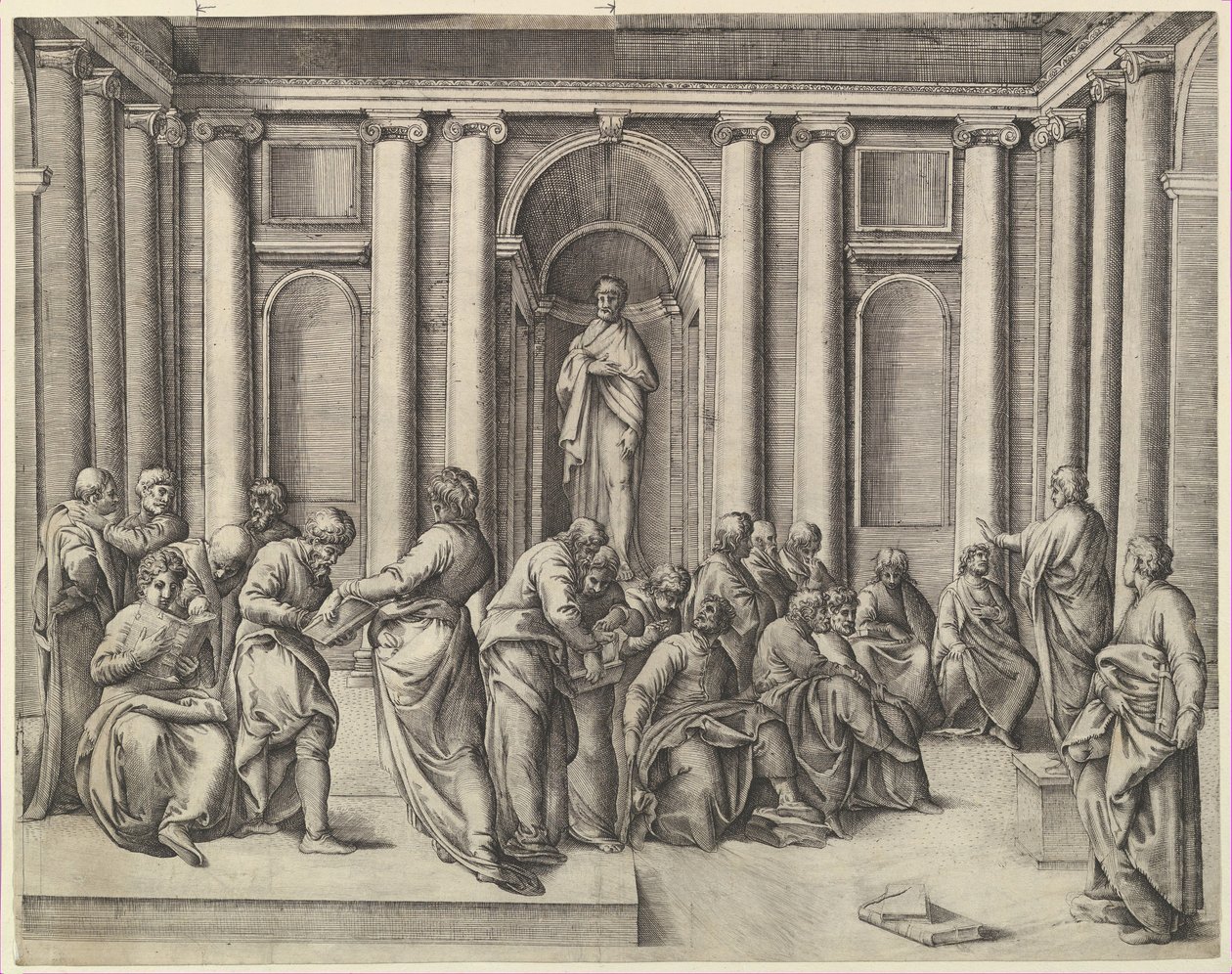 Cristo entre os Doutores, c. 1540-45. de Battista Franco Veneziano
