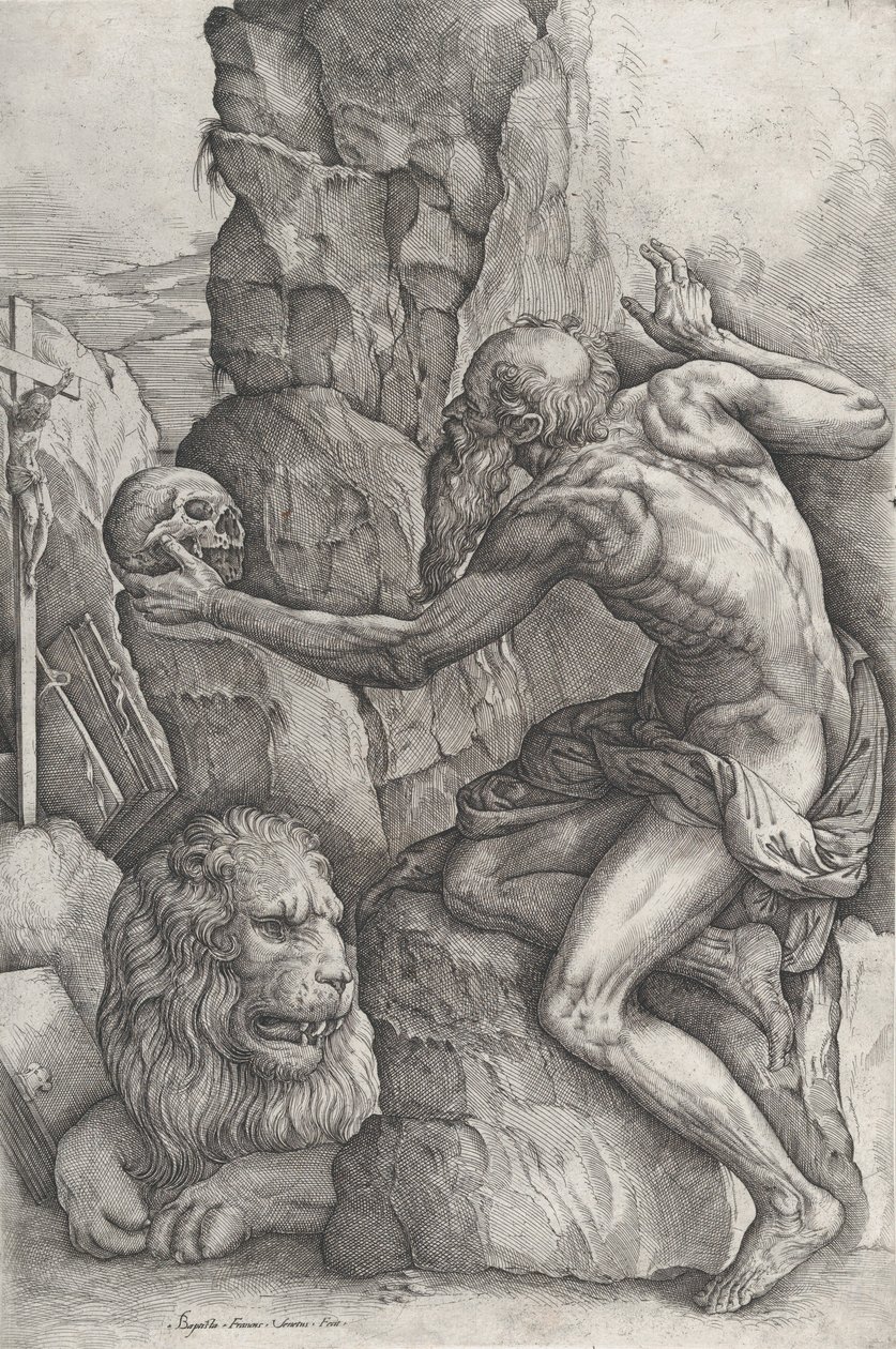 São Jerônimo, c. 1550-60. de Battista Franco Veneziano