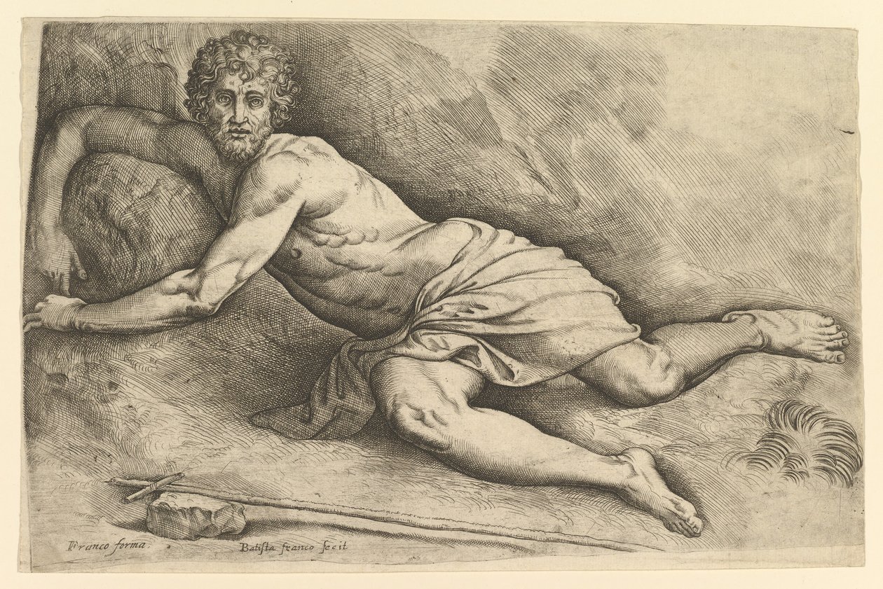 São João Batista no Deserto, ca. 1552-54. de Battista Franco Veneziano