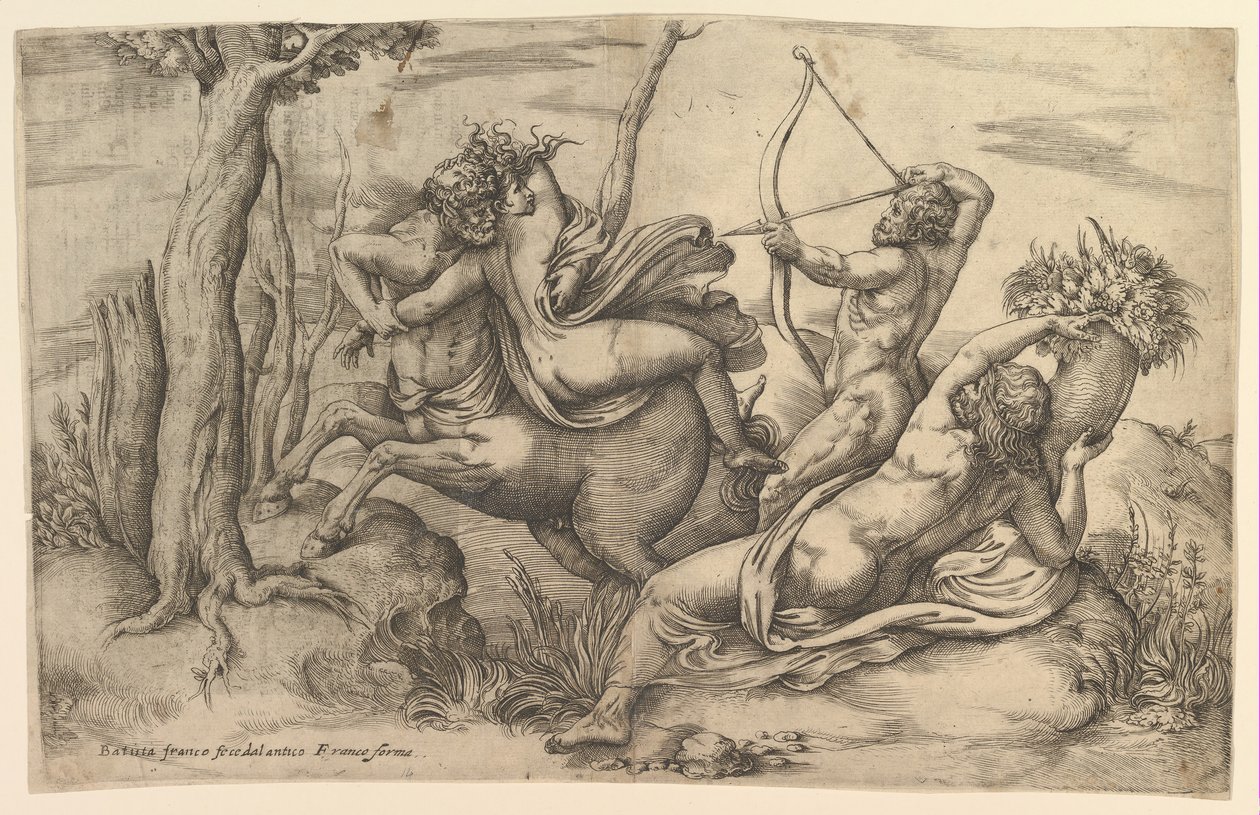 O rapto de Dejanira. de Battista Franco Veneziano