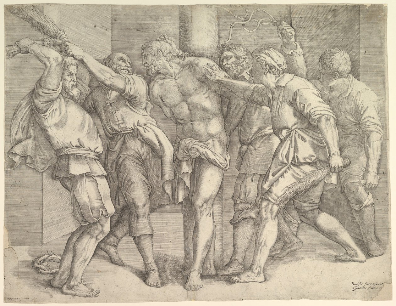 A Flagelação, c. 1552-61. de Battista Franco Veneziano