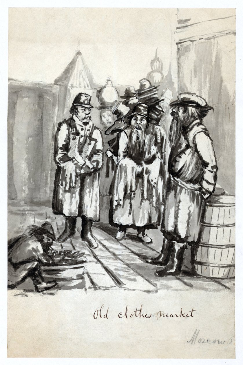 Old Clothes Market, Moscou, publicado em c.1862 de Bayard Taylor