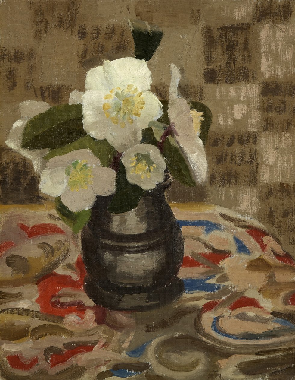 Rosas de Natal (óleo sobre quadro de lona) de Beatrice H. Budgett