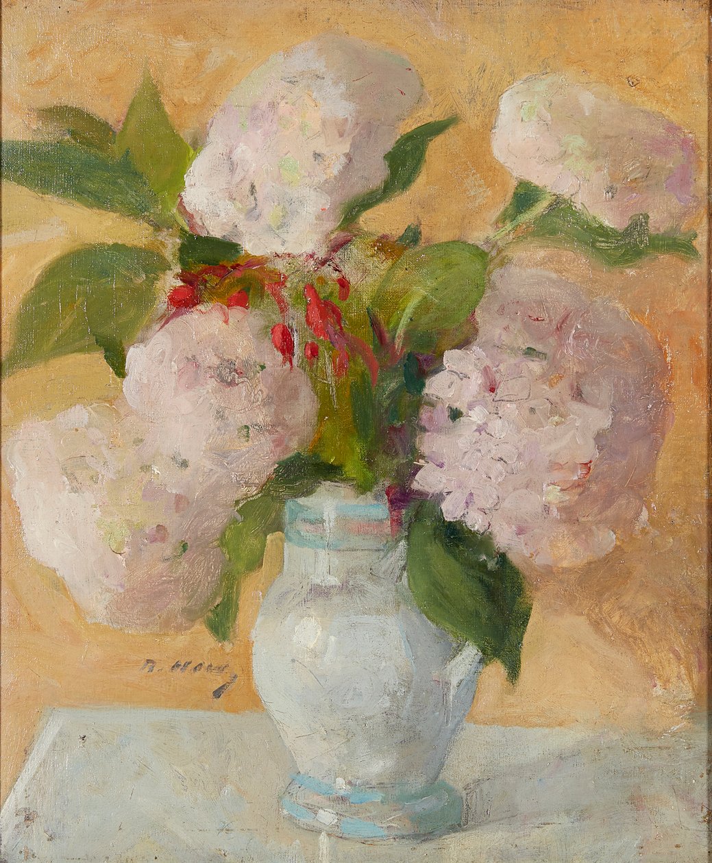 Hortênsias (óleo sobre tela) de Beatrice How