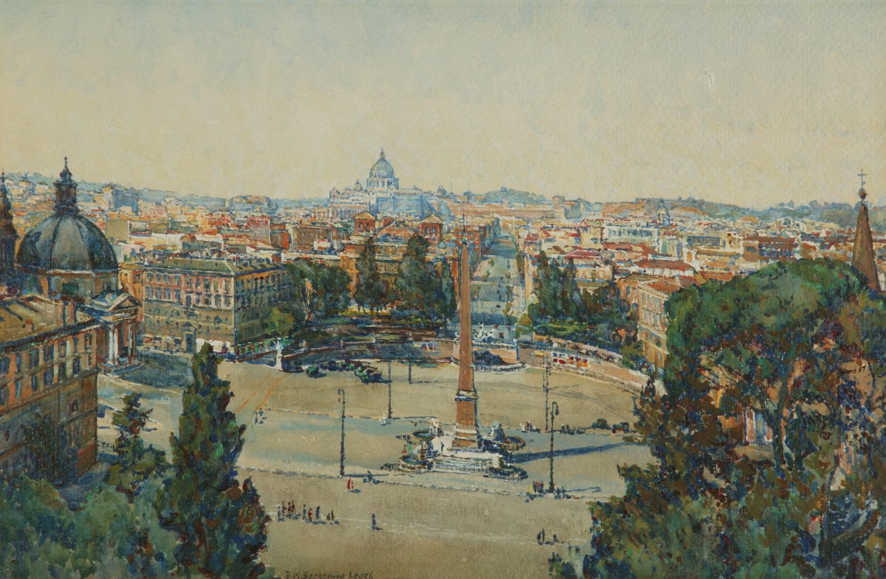 Roma, do Pincio, Piazza Del Popolo de Beatrice Mary Seccombe Leech
