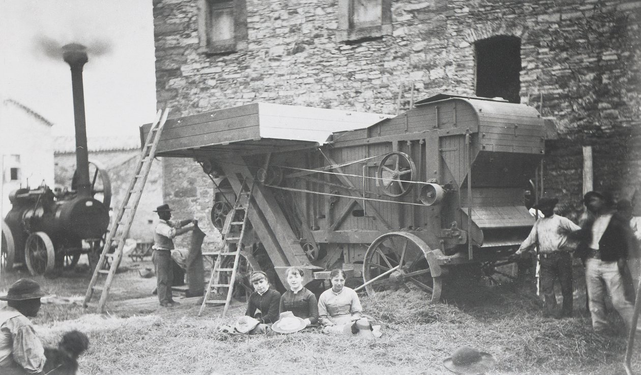 Máquina de debulhar a vapor, Mons, 1883 de Belgian Photographer