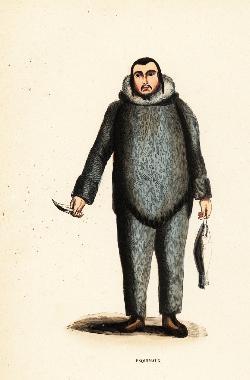 Homem inuíte do rio Mackenzie, Yukon, Canadá de Belgian School