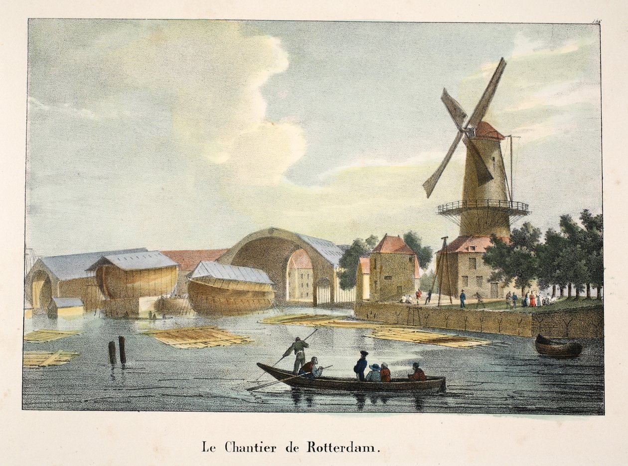 O Chantier de Rotterdam, c.1895 (photochrom) de Belgian School