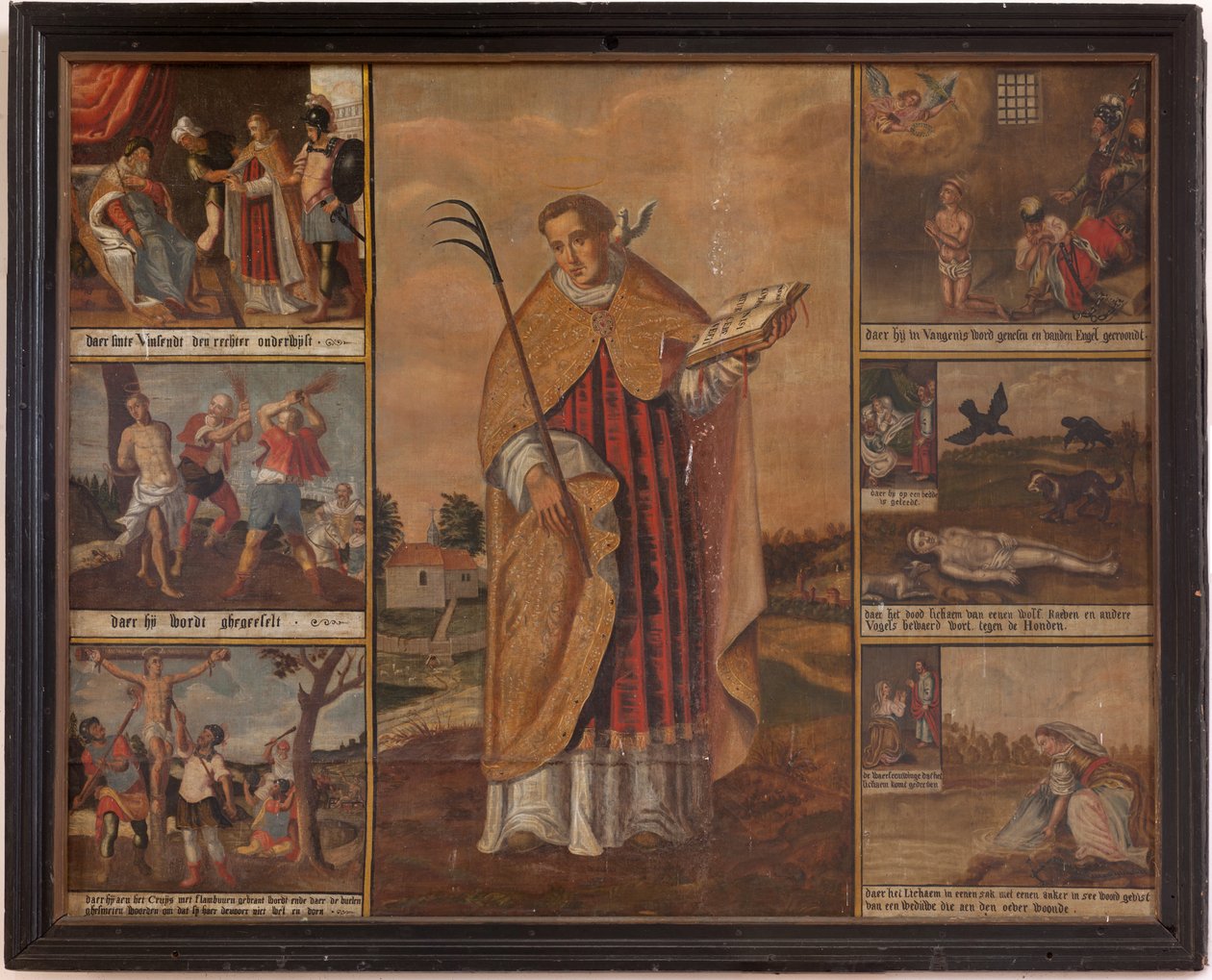 Maarke. Capela (Sint-Vincentiuskapel). interior. Pintura. O mártir de São Vicente. Século XIX. de Belgian School