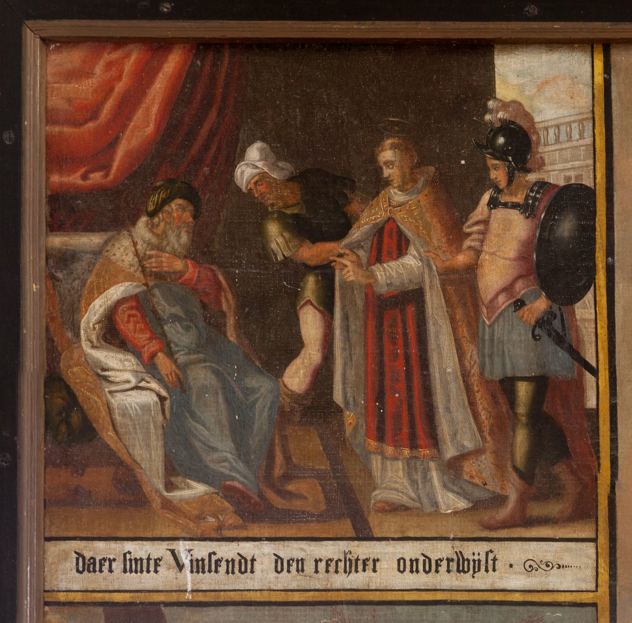 Maarke. Capela (Sint-Vincentiuskapel). interior. Pintura. O mártir de São Vicente. Século XIX. Pormenor. de Belgian School