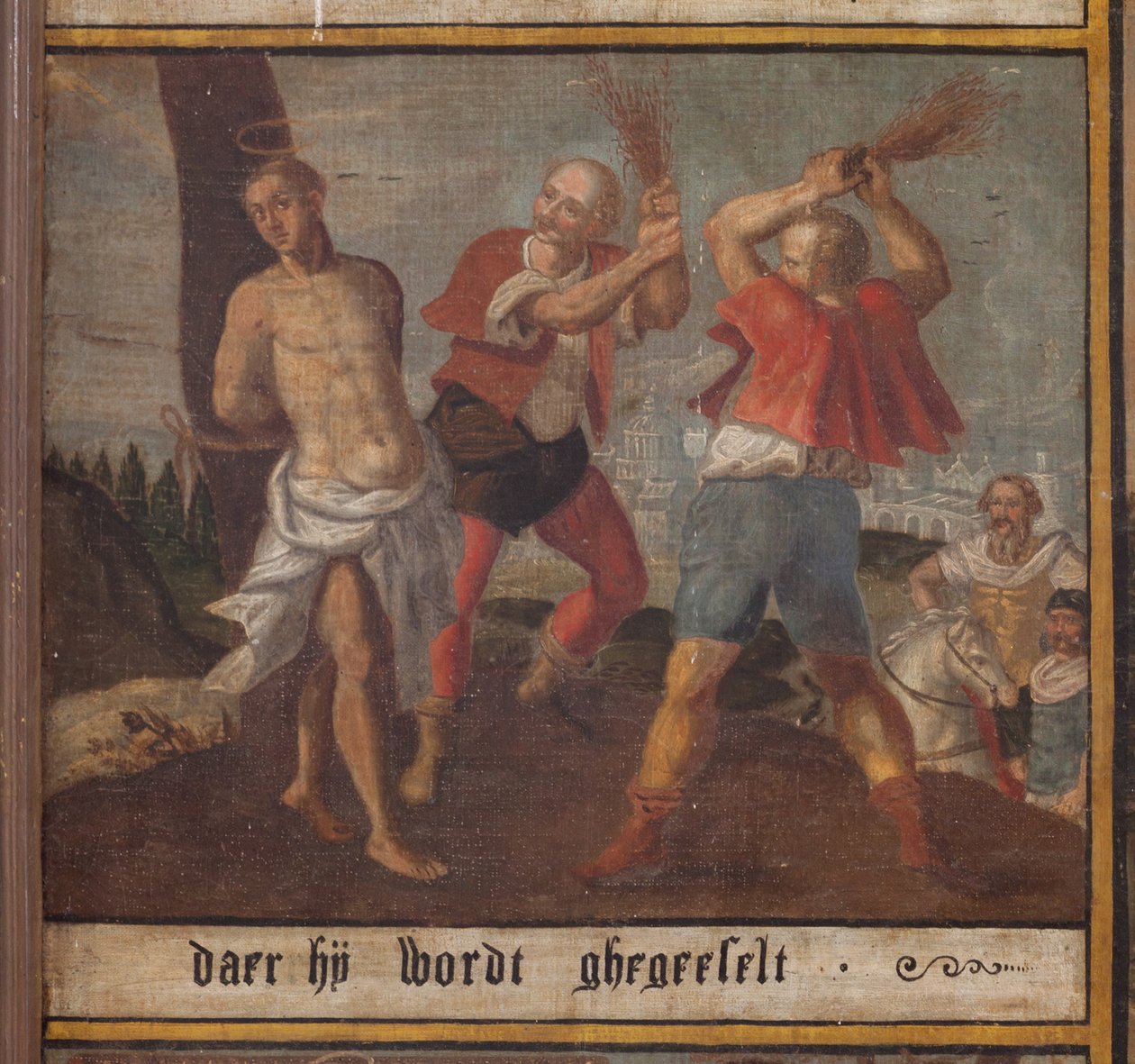 Maarke. Capela (Sint-Vincentiuskapel). interior. Pintura. O mártir de São Vicente. Século XIX. Pormenor. de Belgian School