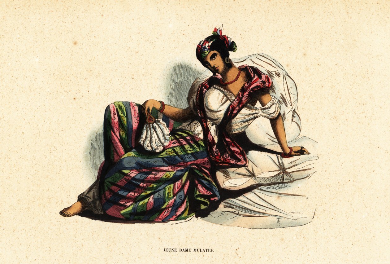 Mulher mestiça ou mulata de Port-au-Prince, Haiti de Belgian School