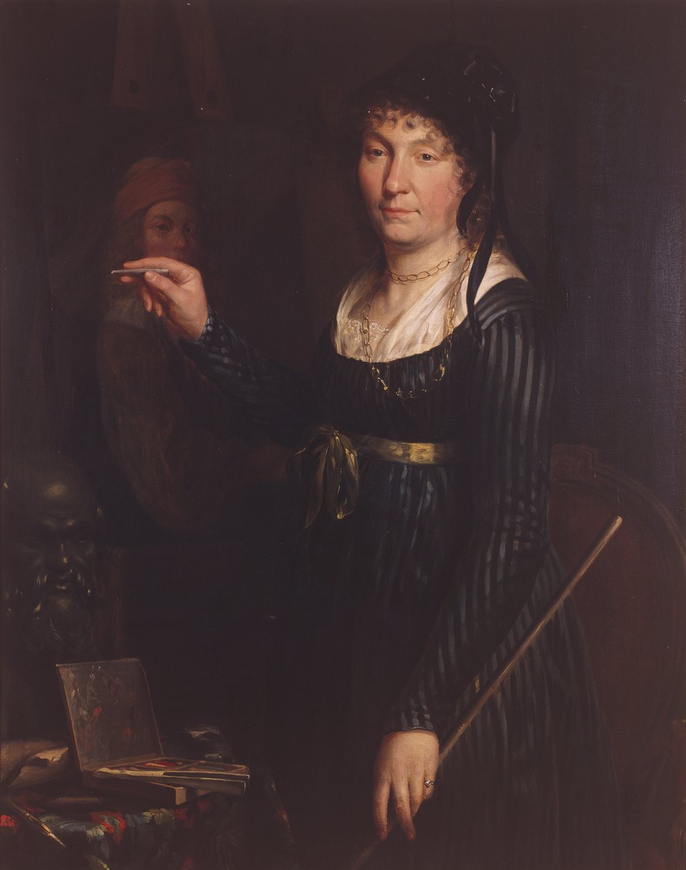 Retrato de um Artista (Auto-retrato ?) 1800 (óleo sobre tela) de Belgian School