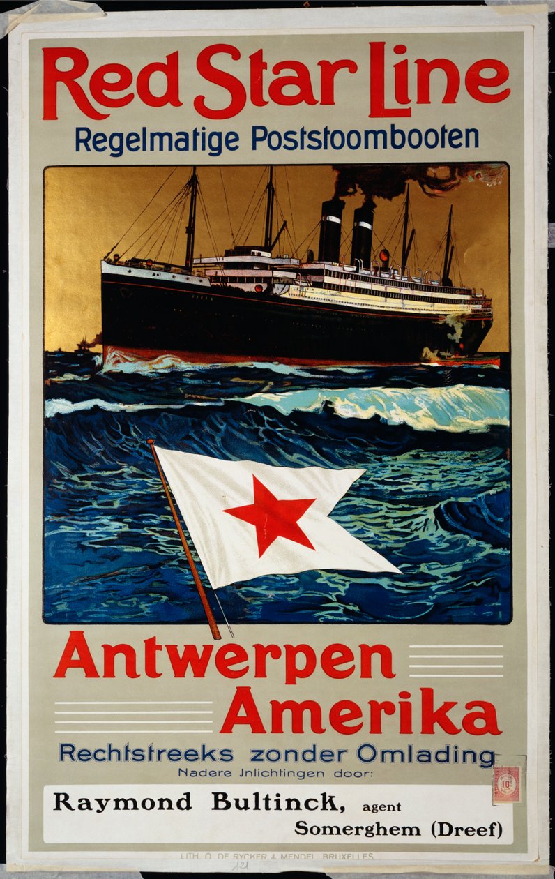 Linha Estrela Vermelha, América de Antuérpia, C. 1899 de Belgian School