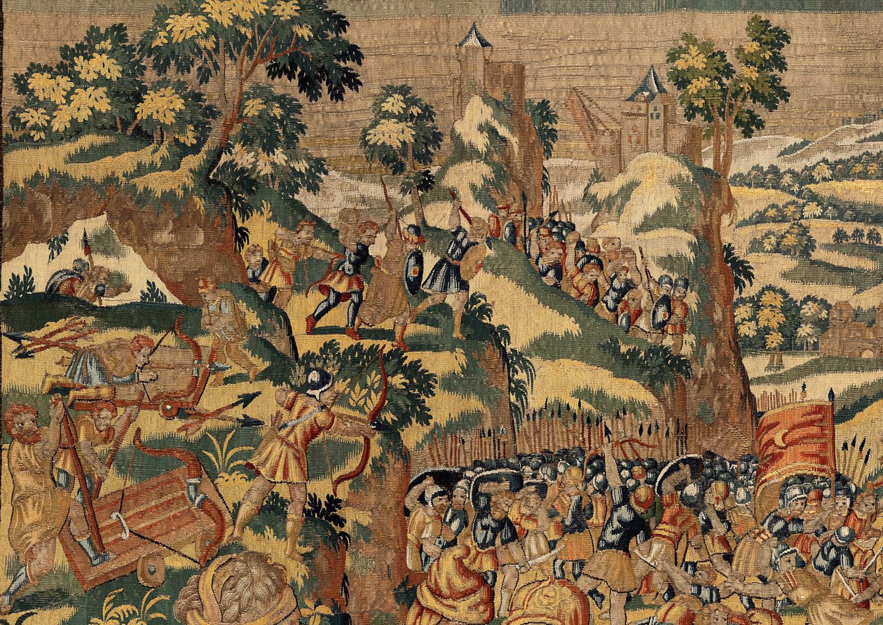 História de Cyrus II O Grande, c.1590 (tapeçaria) de Belgian School