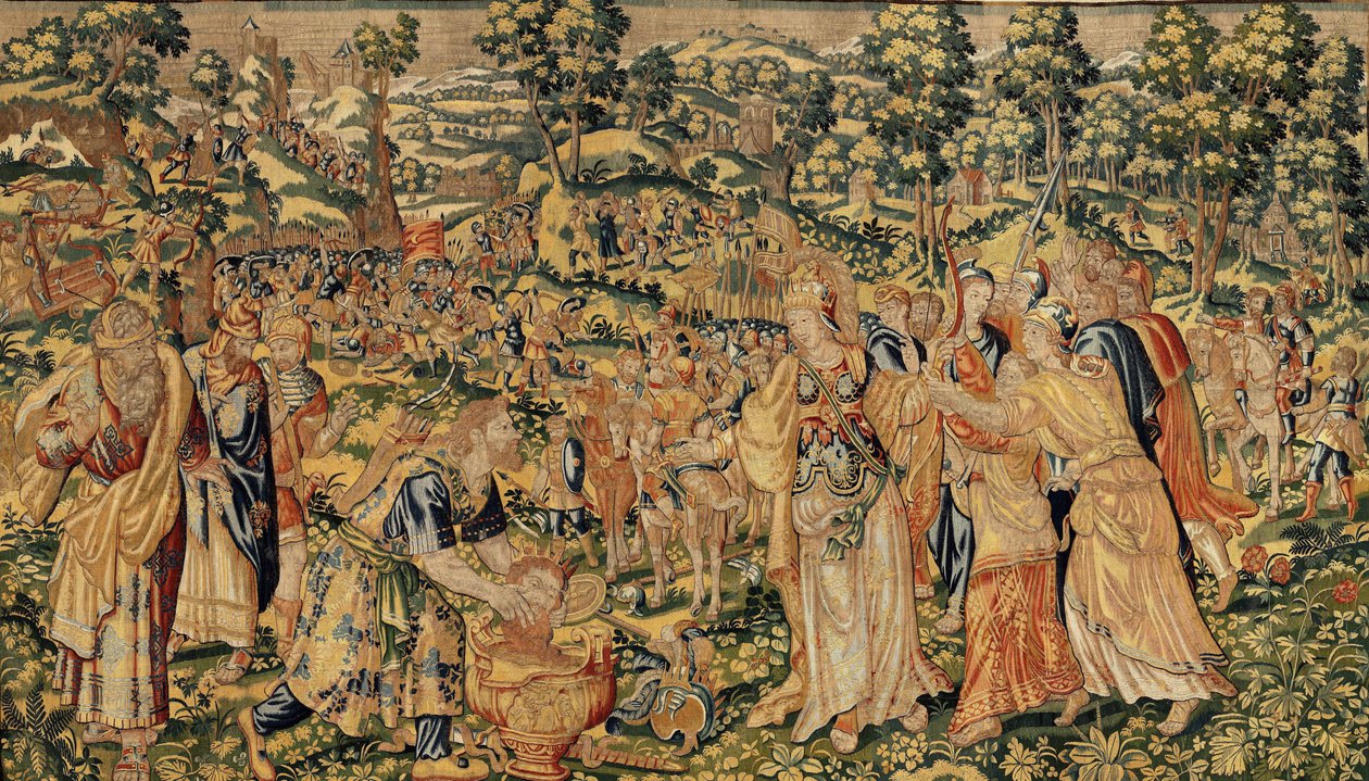 História de Cyrus II O Grande, c.1590 (tapeçaria) de Belgian School