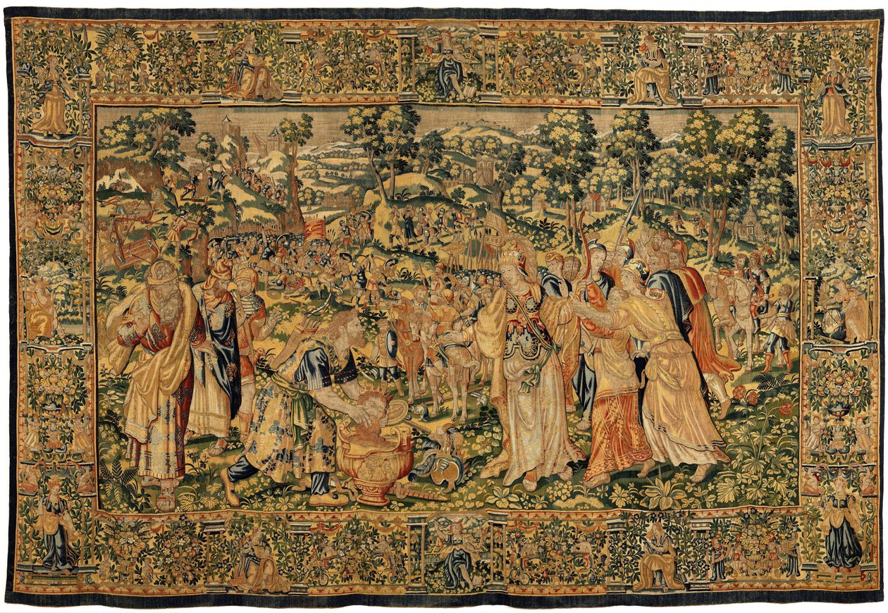 História de Cyrus II O Grande, c.1590 (tapeçaria) de Belgian School