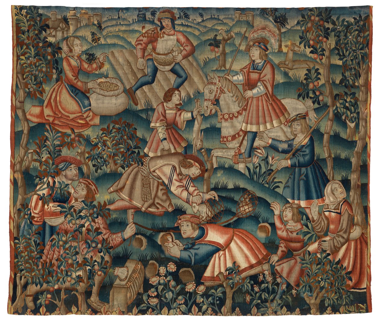 Tapeçaria, Mês de setembro, possivelmente da Flandres de Belgian School