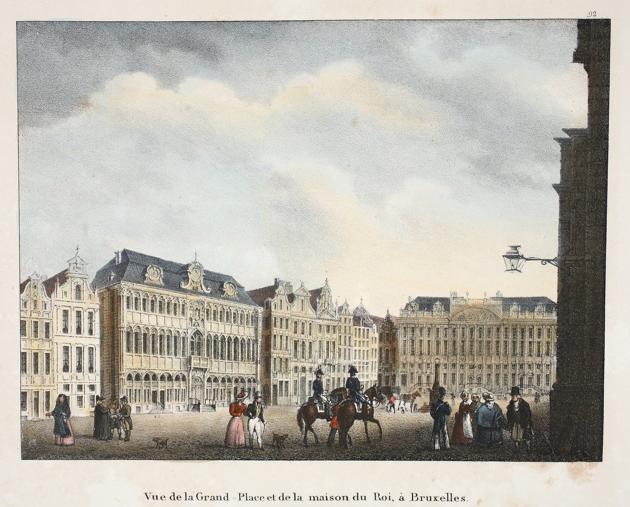 Vista da Grand Place e da Casa do Rei, Bruxelas, c.1895 (photochrom) de Belgian School