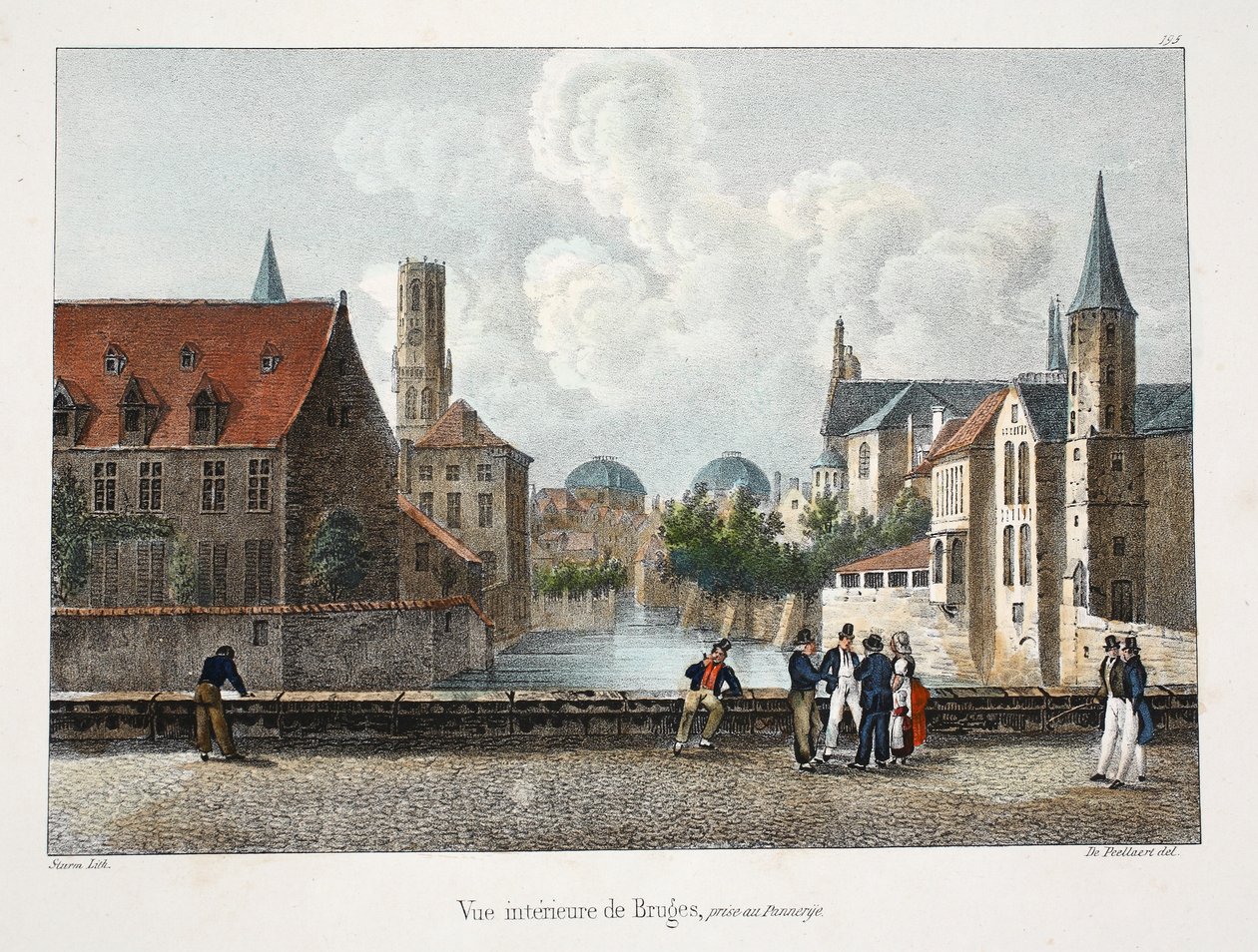 Vista interior de Bruges, c.1895 (photochrom) de Belgian School
