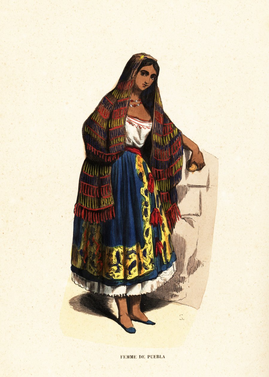 Mulher da cidade de Puebla, México de Belgian School