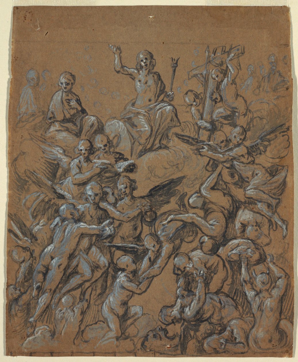 Desenho, Cristo na Glória com Anjos, ca. 1630 de Belisario Corenzio