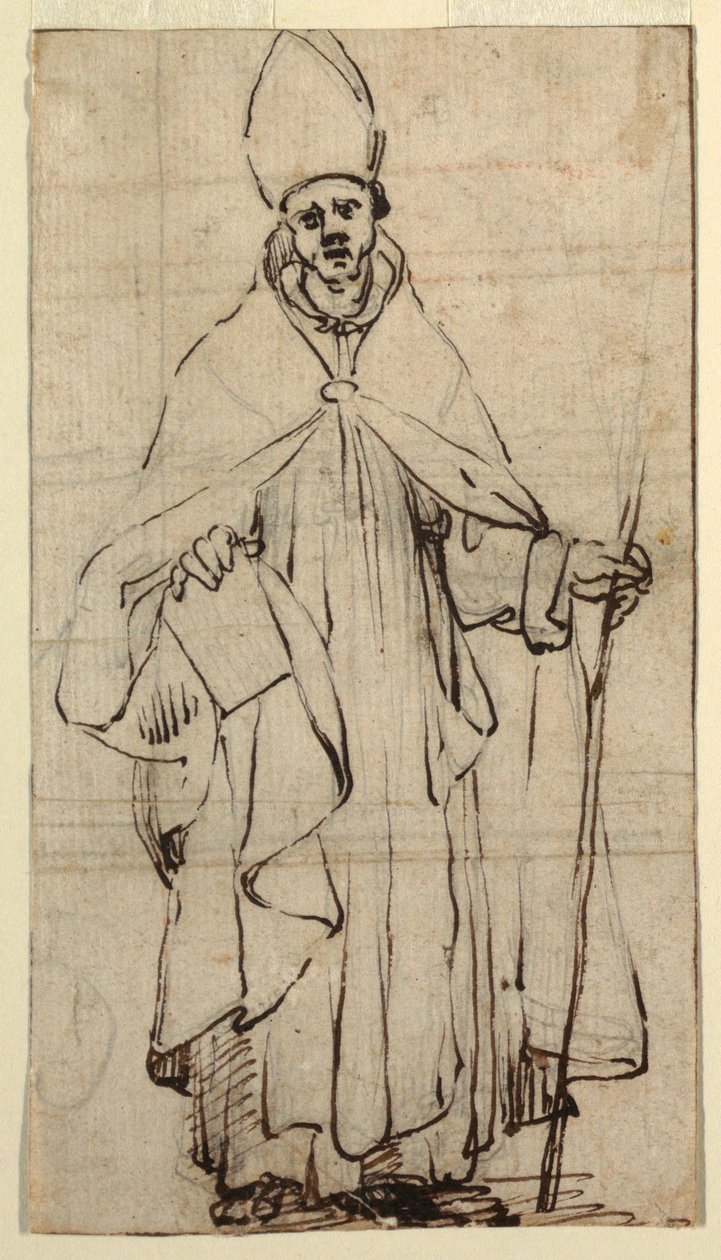 Desenho, Bispo em pé, ca. 1620 de Belisario Corenzio