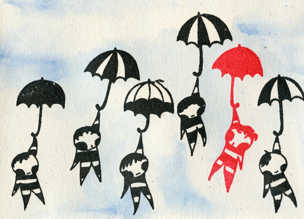 Landing Dreamstealers, 2010 (óleo e aquarela sobre papel) de Bella Larsson