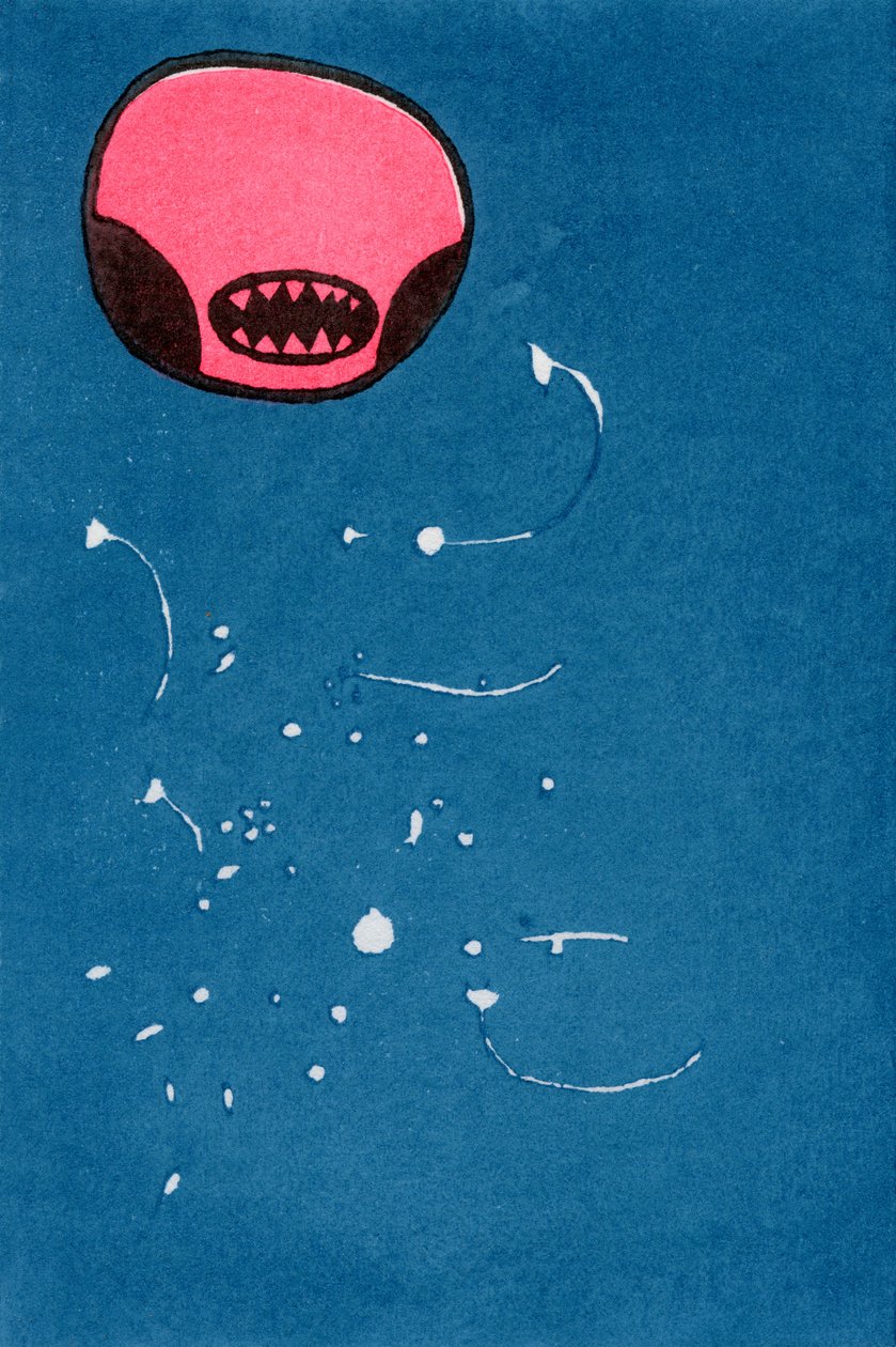 Seedpod Space Monster, 2013 (aquarela em washi) de Bella Larsson